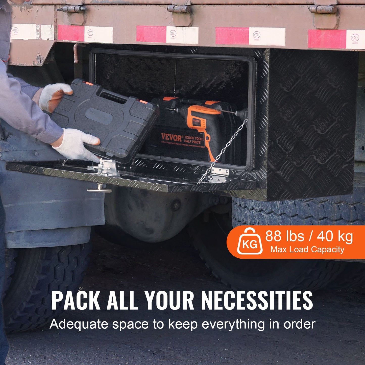 Underrede aluminium lastbilsverktygslåda 36" x 17" x 18" Trailer RV verktygsförvaring