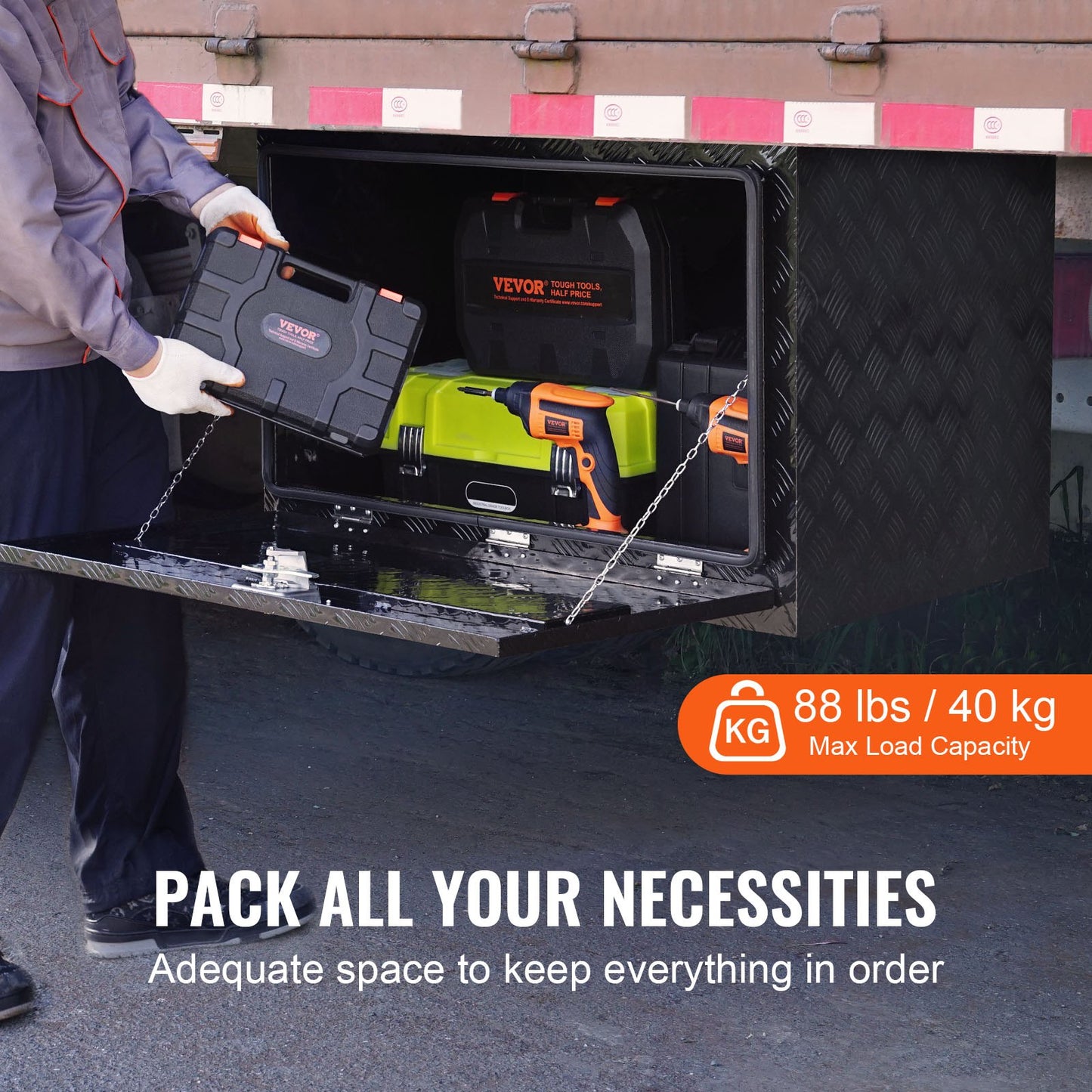 Undercarriage Aluminum Truck Tool Box 36" x 24" x 24" Trailer RV Tool Storage