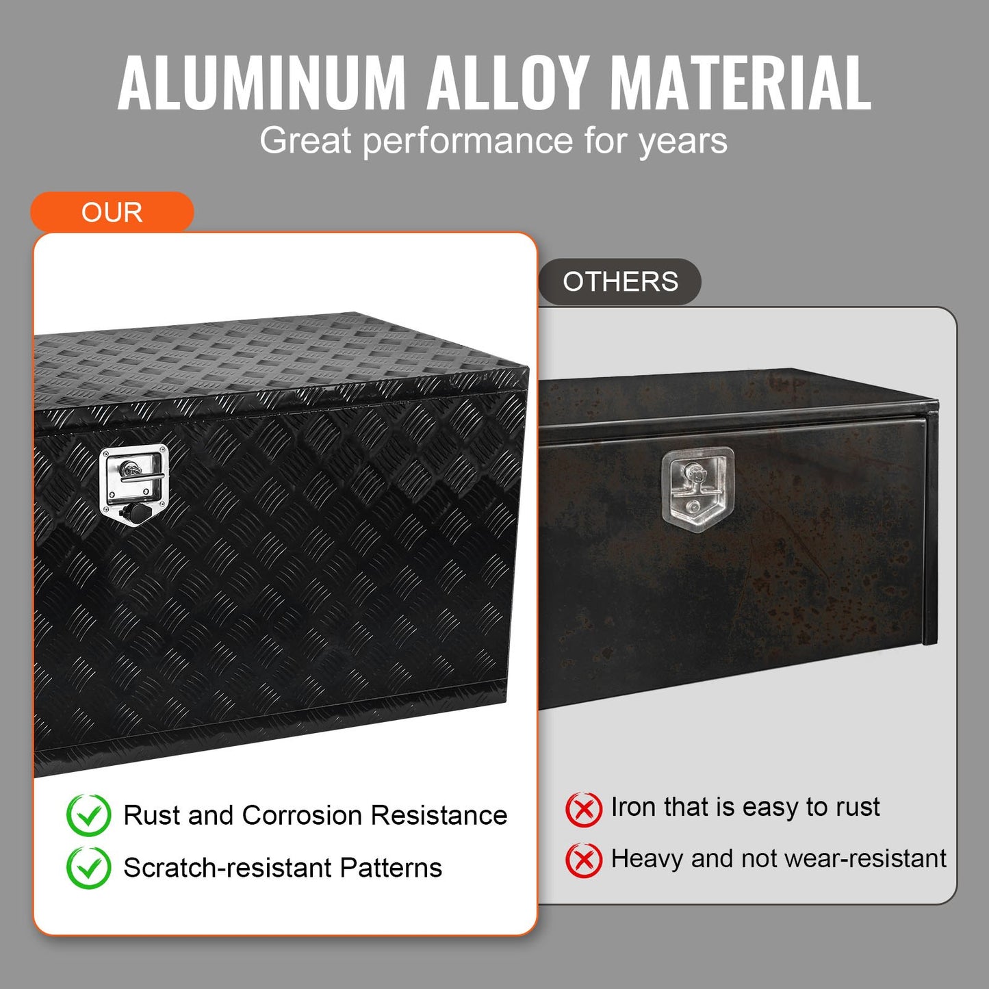 Untergestell Aluminium LKW Werkzeugkasten 60" x 24" x 24" Anhänger RV Werkzeugaufbewahrung