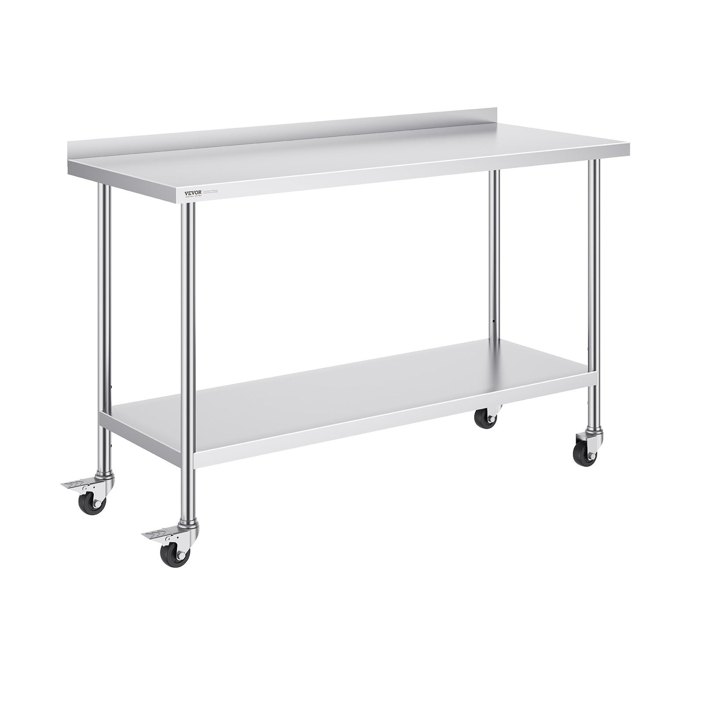 Stainless Steel Work Table Commercial Dining Table 24"x60" with Wheels