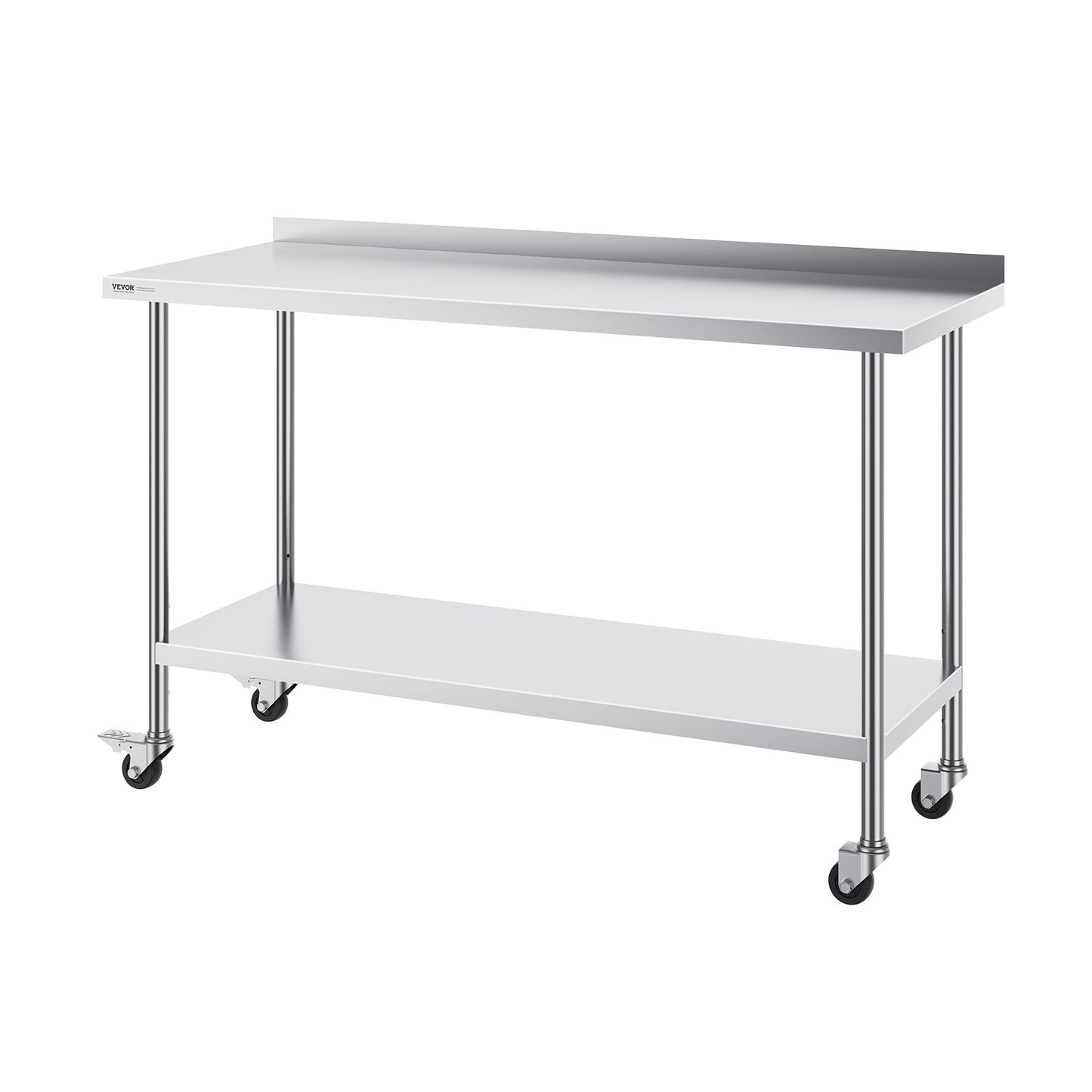 Stainless Steel Work Table Commercial Dining Table 24"x60" with Wheels