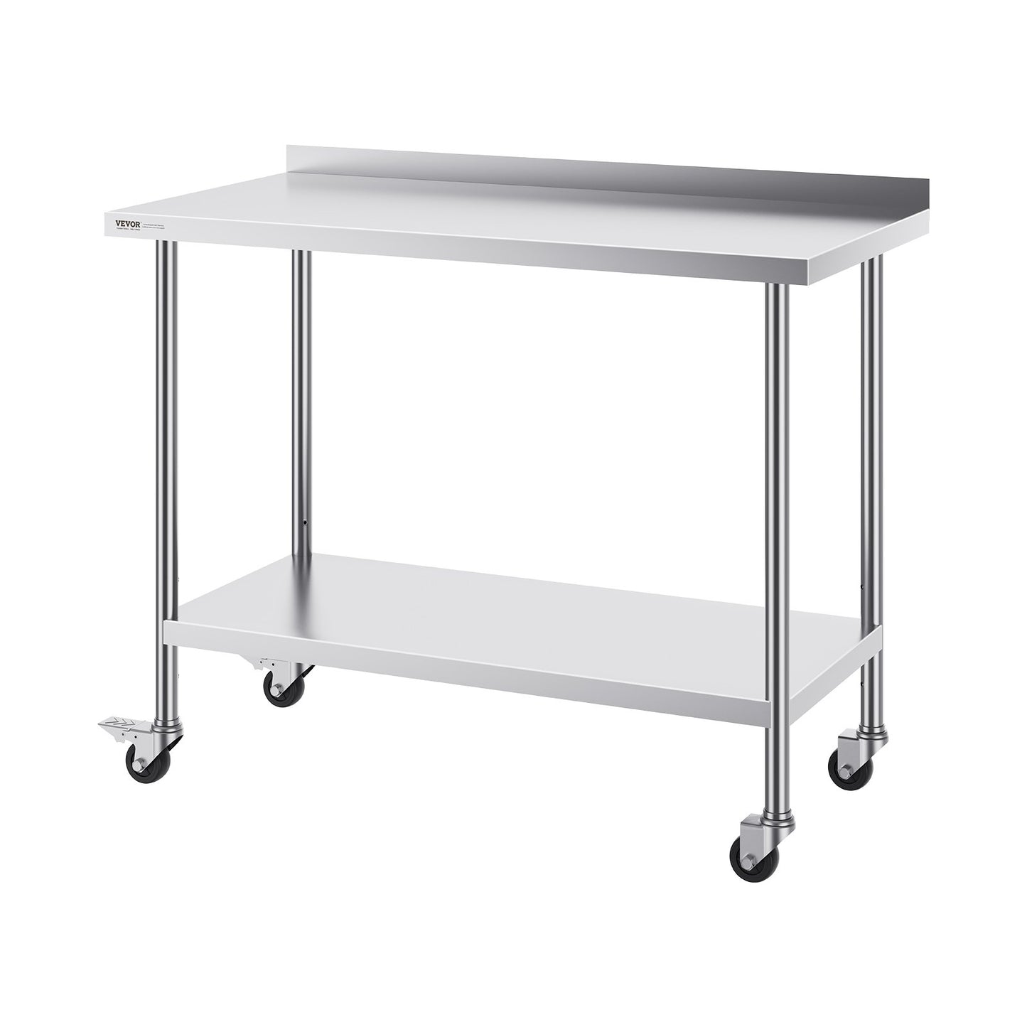 Stainless Steel Work Table Commercial Dining Table 24"x48" with Wheels