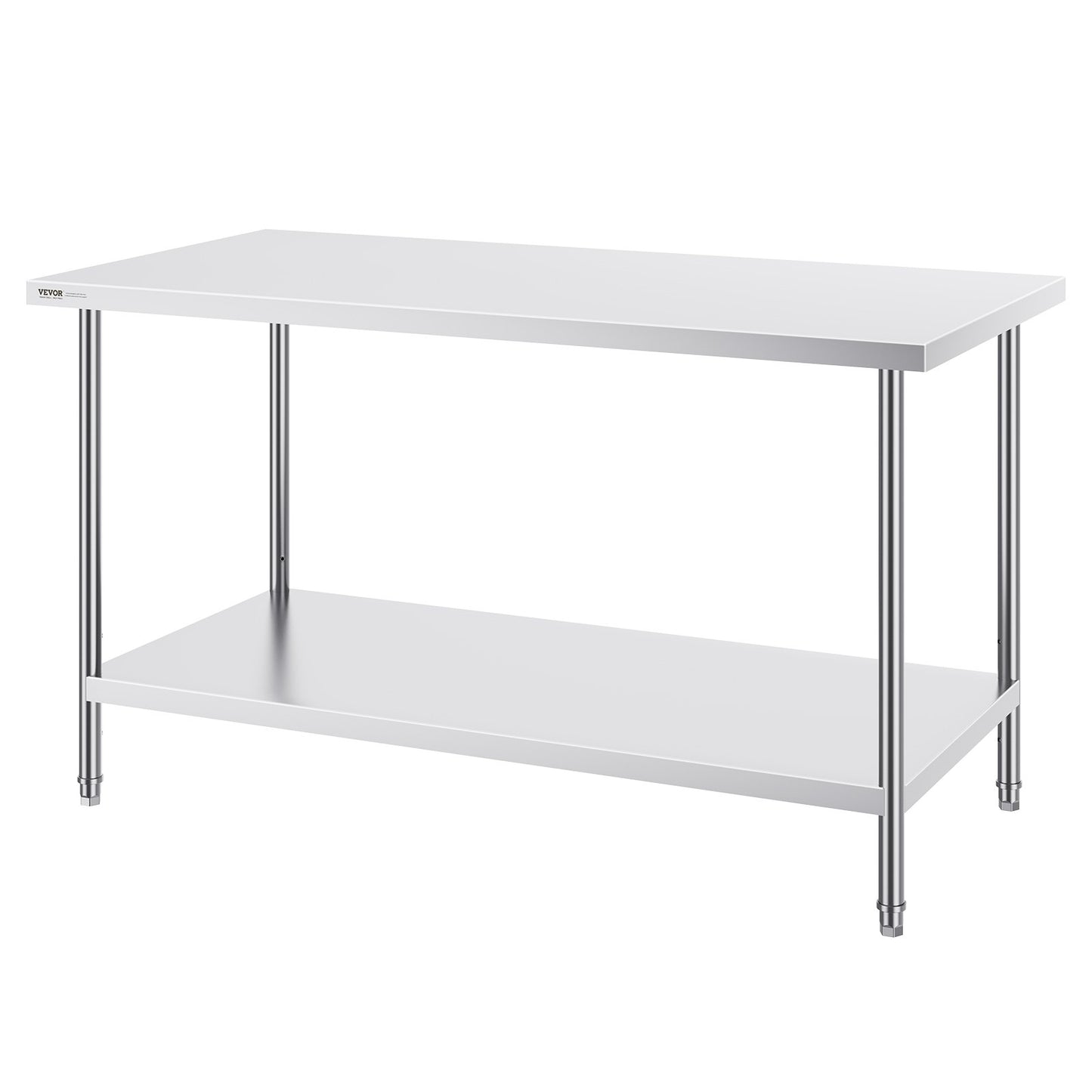 Arbeitsvorbereitungstisch aus Edelstahl, gewerblicher Arbeitstisch, Lebensmittelzubereitung, 30 x 60 x 34 Zoll