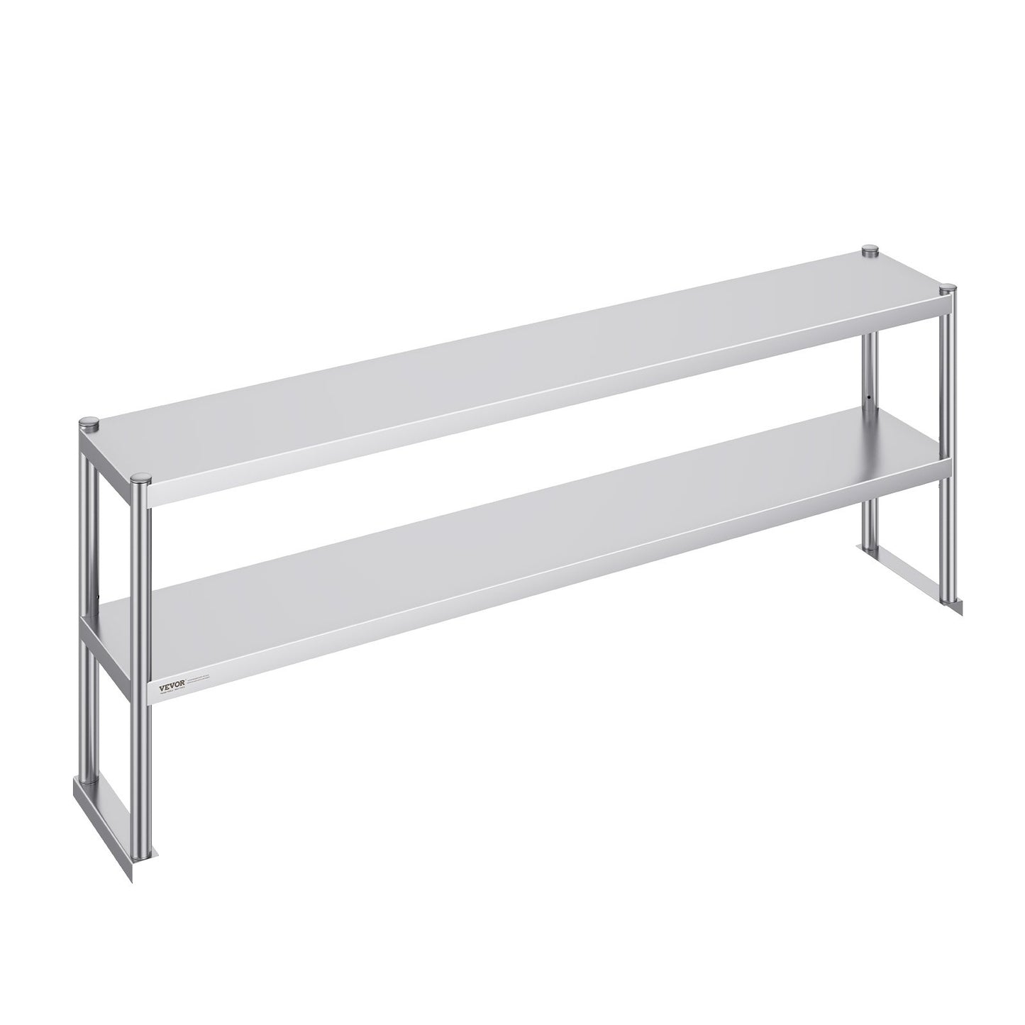 Dubbel överhylla i rostfritt stål 2-vånings 12"x72" för förberedande bord