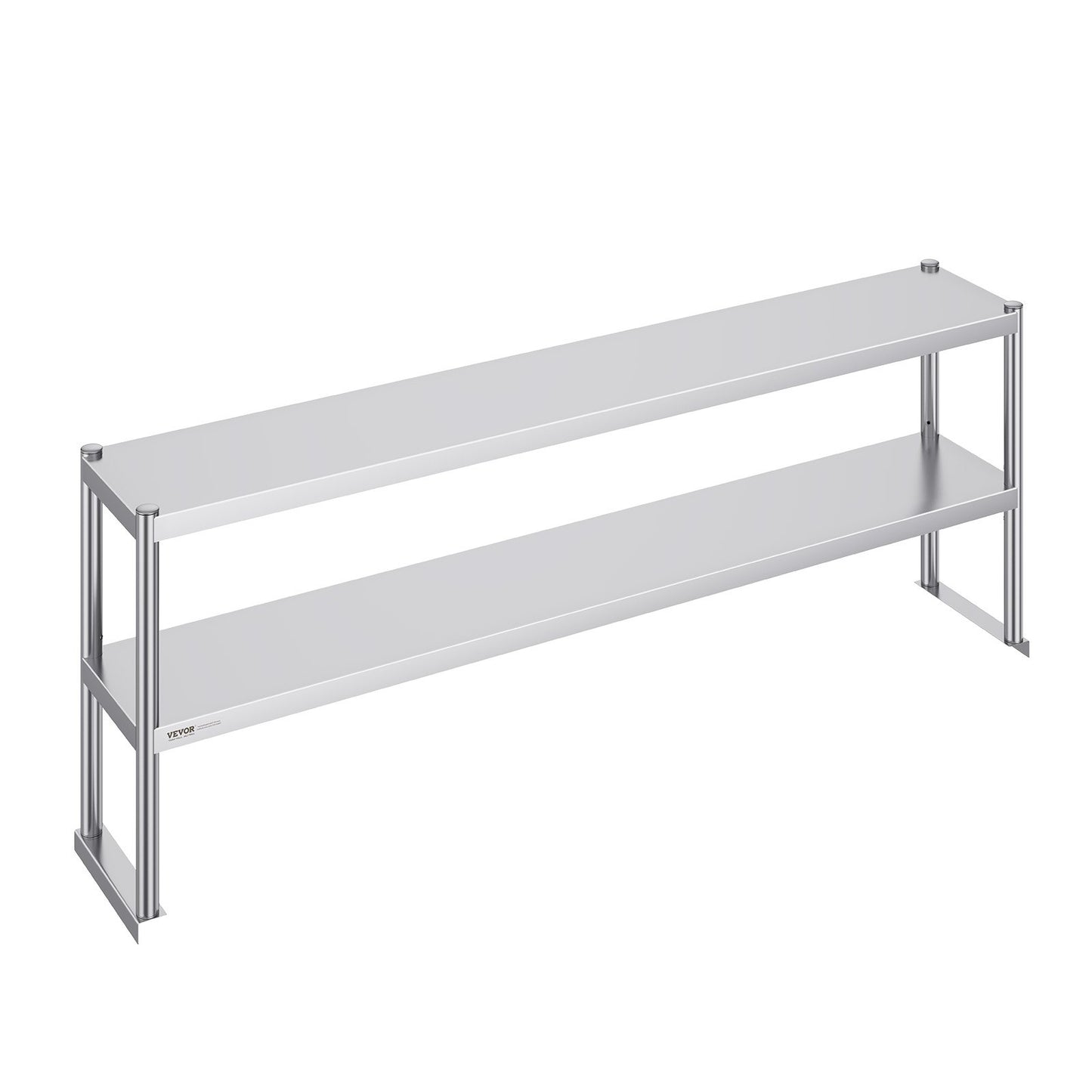 Dubbel överhylla i rostfritt stål 2-vånings 12"x72" för förberedande bord