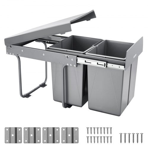 Double 20Lx2 Pull Out Waste Bin Under Cabinet Kitchen Waste Bin | EU