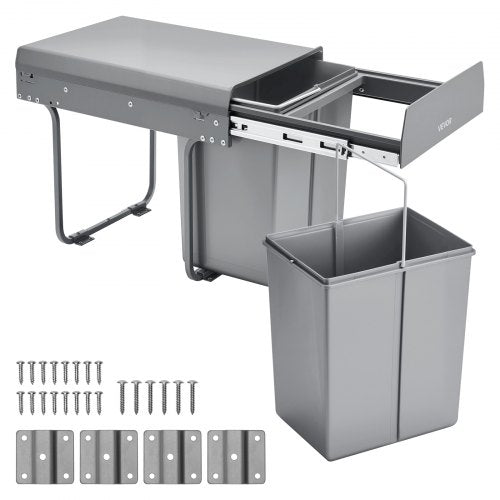 Double 20Lx2 Pull Out Waste Bin Under Cabinet Kitchen Waste Bin | EU