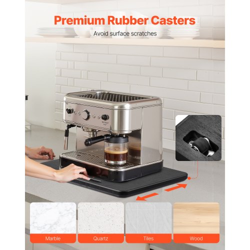 Geräteschrank 33x40cm Auszugstablett für Kaffeemaschine schwarz