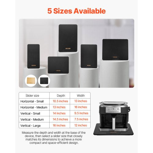 Geräteschrank 33x40cm Auszugstablett für Kaffeemaschine schwarz