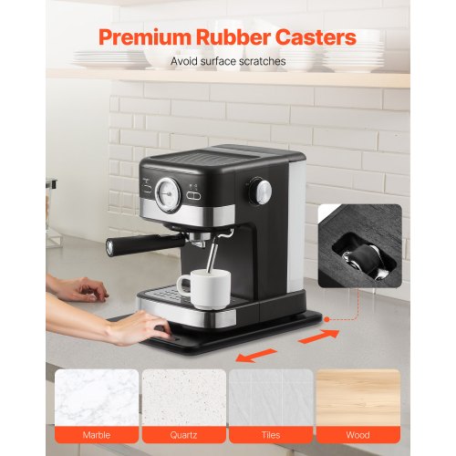 Appliance Slider 14 x 9,5 tum glidbricka för kaffebryggare svart