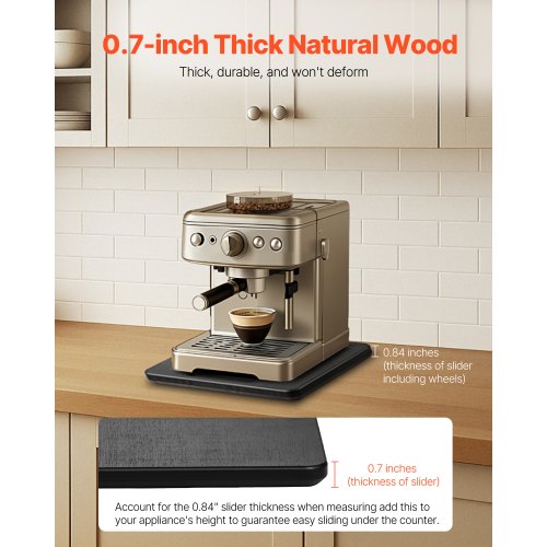 Geräteschrank, 26,7 x 33 cm, Schiebefach für Kaffeemaschine, Schwarz