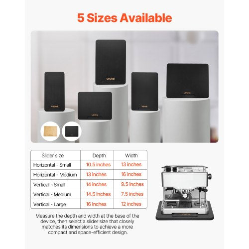 Geräteschrank, 26,7 x 33 cm, Schiebefach für Kaffeemaschine, Schwarz