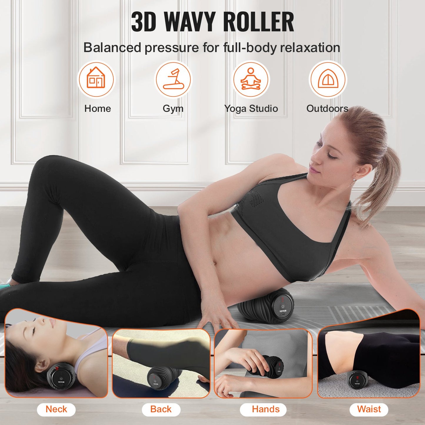Vibrierender Erdnuss-Massageball, 4 Intensitäten, wiederaufladbarer Massageroller