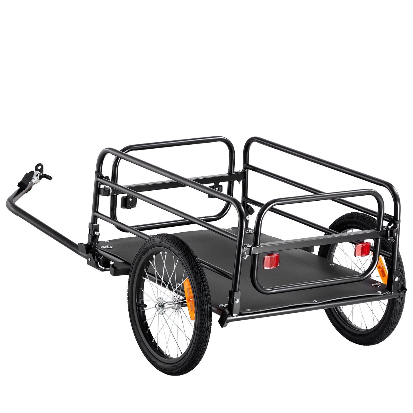 Fahrrad-Lastenanhänger, 72,5 kg Tragkraft, Schwerlast-Fahrradanhänger, faltbar, kompakte Aufbewahrung und Schnellverschluss mit Universalkupplung, 40,6 cm Räder, sichere Reflektoren, passend für 558,8–711,2 mm Fahrradräder