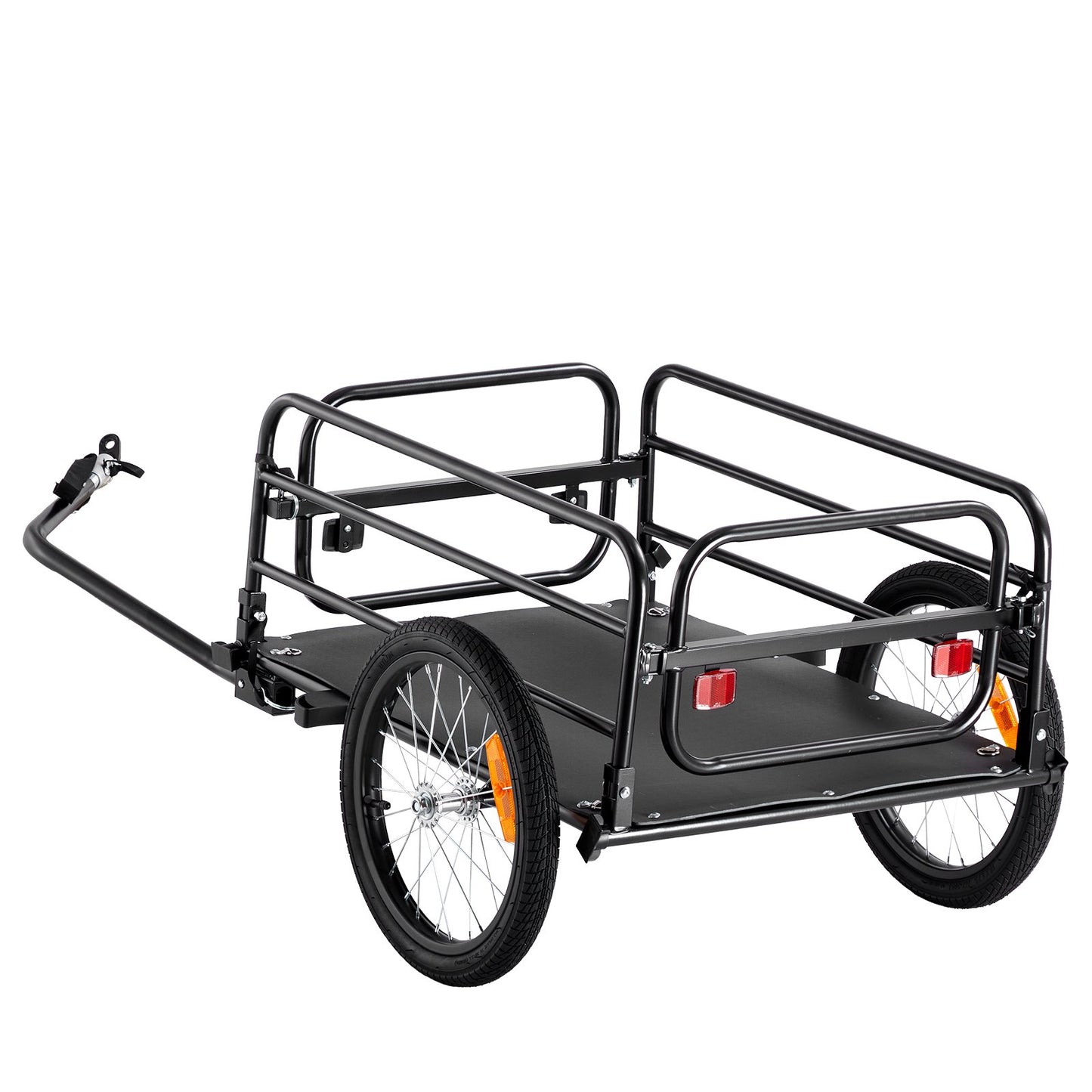 Fahrrad-Lastenanhänger, 72,5 kg Tragkraft, Schwerlast-Fahrradanhänger, faltbar, kompakte Aufbewahrung und Schnellverschluss mit Universalkupplung, 40,6 cm Räder, sichere Reflektoren, passend für 558,8–711,2 mm Fahrradräder