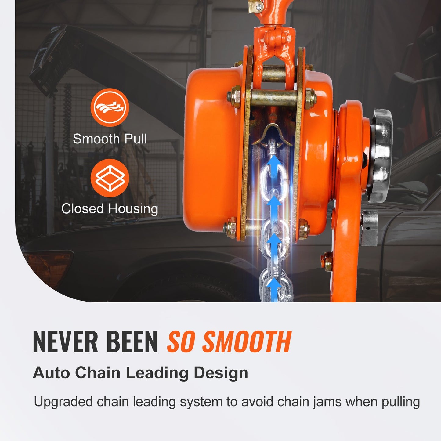 Manual Chain Hoist, 1-1/2 Ton 3300 lbs Capacity 20 FT Come Along, G80 Galvanized Carbon Steel with Weston Double-Lock Brake, Automatic Chain Guide and 360° Rotating Hook, for Garage Factory Dock