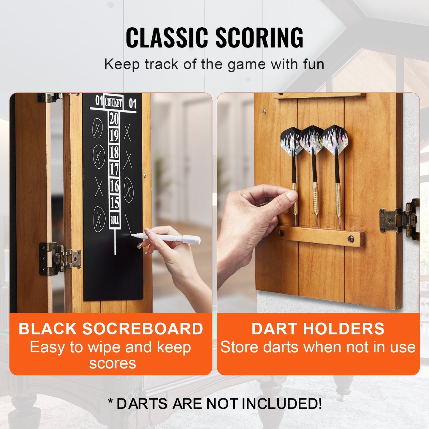 Massivträ Dartboard Cabine Officiell storlek (Darttavla ingår ej)