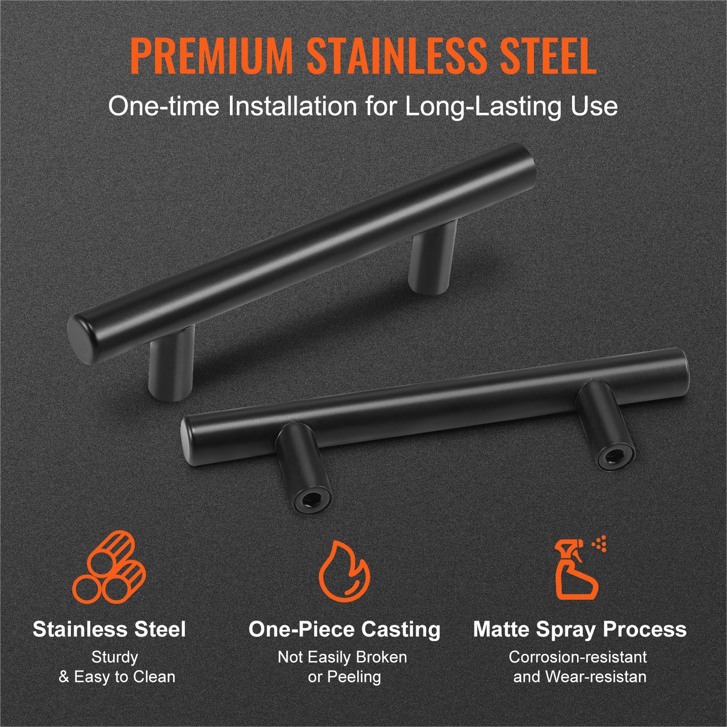 30-Pack Cabinet Pulls, 5.03 Inch / 128 mm Center to Center Slim Kitchen Cabinet Drawer Pulls, Stainless Steel Modern Kitchen Cabinet Door Handles for Kitchen Bathroom Bar Hardware Matte Black