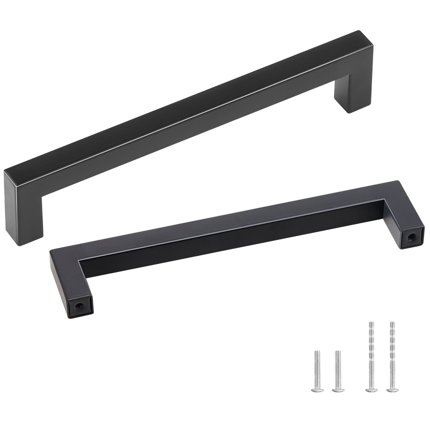 30-pack skåpdrag, 6,3 tum/160 mm Center till Center Slim Square Köksskåp Låda, rostfritt stål Modernt köksskåp Dörrhandtag för kök Badrum Bar hårdvara Mattsvart