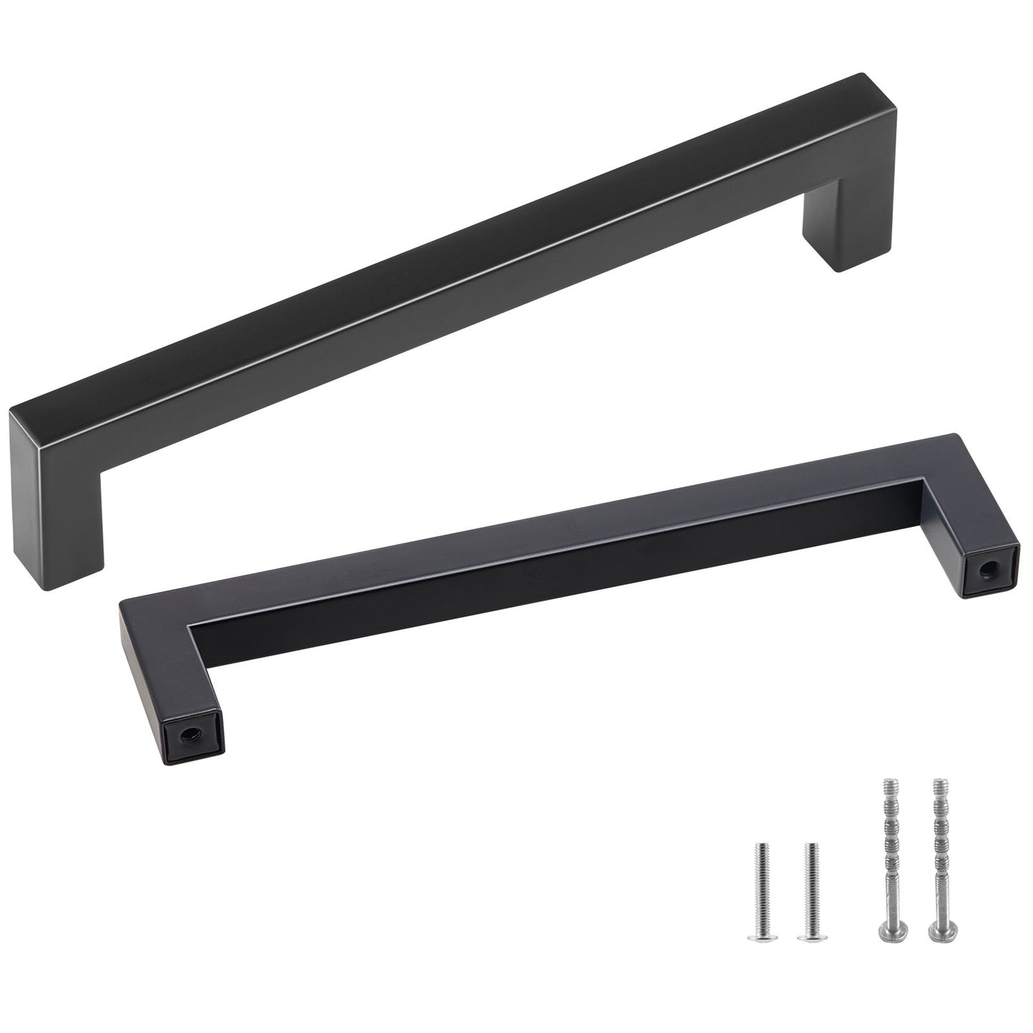30-pack skåpdrag, 5,03 tum / 128 mm Center till Center Slim Square Köksskåp Låda, rostfritt stål Moderna köksskåp Dörrhandtag för kök Badrum Bar Hardware Matt Svart