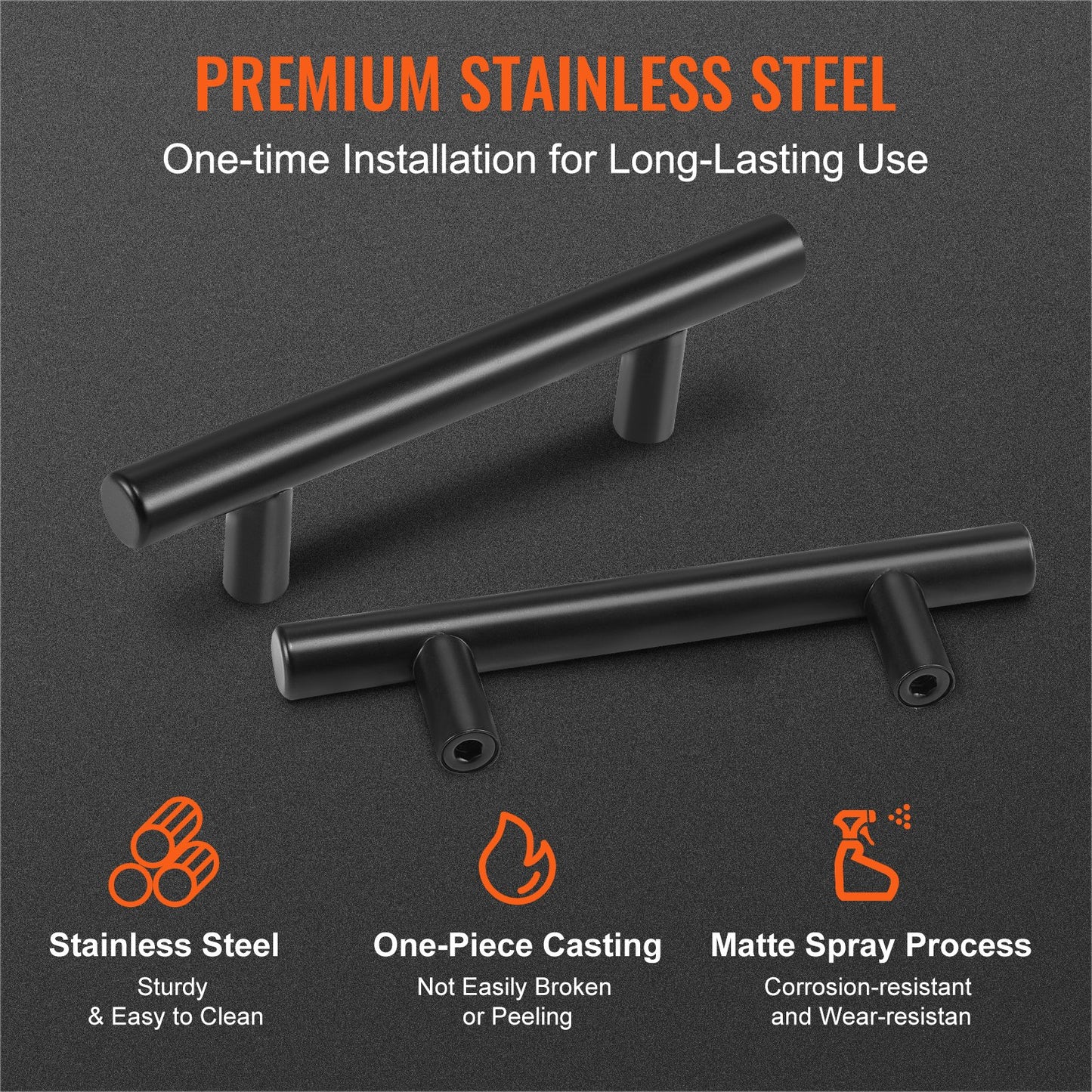 30-Pack Cabinet Pulls, 3 Inch / 76 mm Center to Center Slim Kitchen Cabinet Drawer Pull, Stainless Steel Modern Kitchen Cabinet Door Handles for Kitchen Bathroom Bar Hardware Matte Black