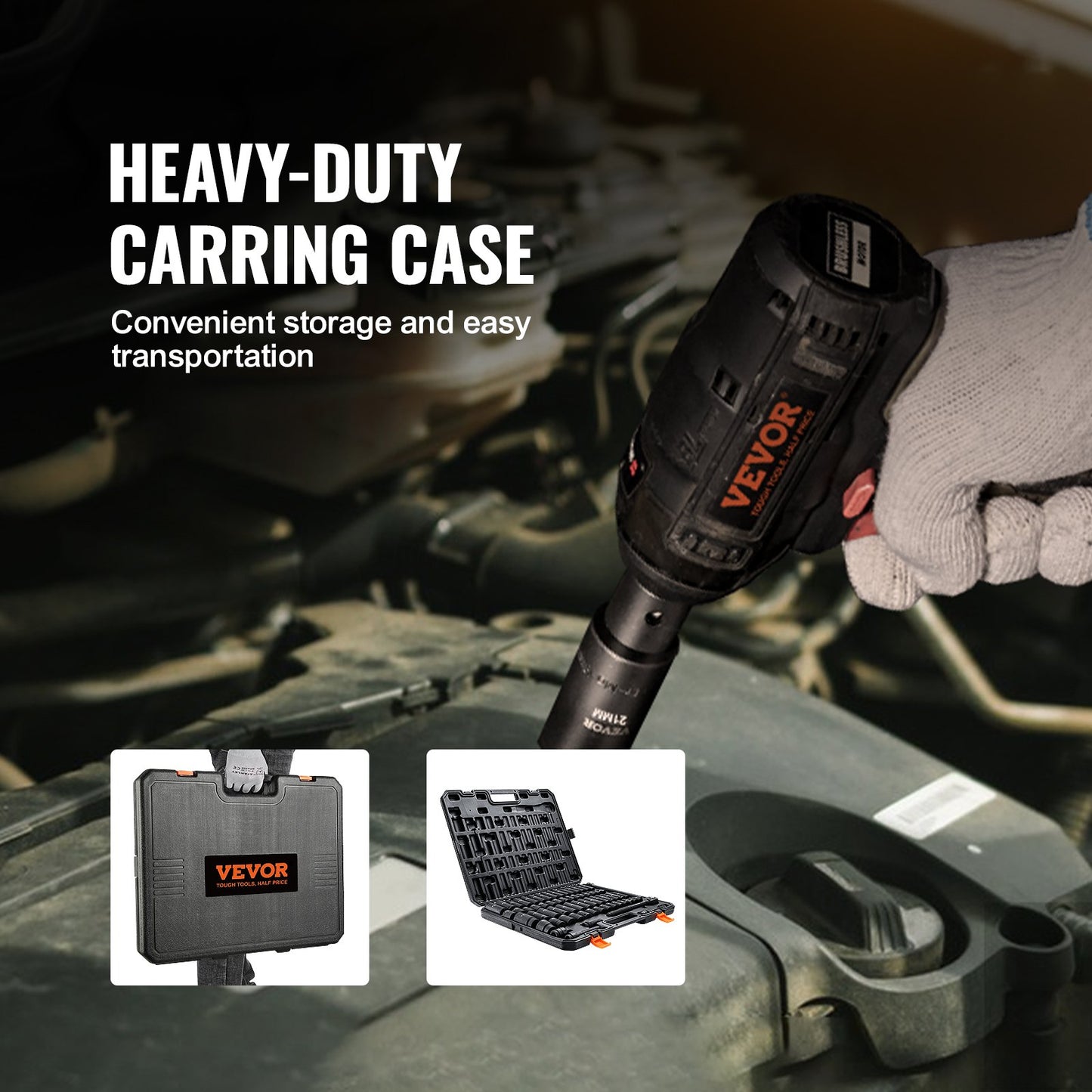 1/2" Drive Impact Socket Set, 65 delars Socket Set SAE 3/8" till 1-1/4" och metriskt 10-24 mm, 6-punkts Cr-V legerat stål för bilreparationer, lättlästa storleksmärkningar, robust konstruktion, förvaringsväska