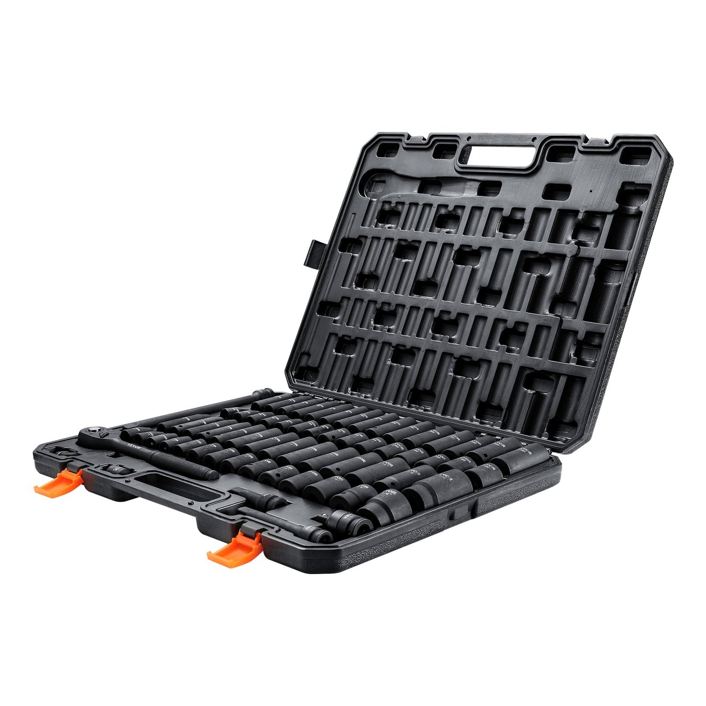 1/2" Drive Impact Socket Set, 65 delars Socket Set SAE 3/8" till 1-1/4" och metriskt 10-24 mm, 6-punkts Cr-V legerat stål för bilreparationer, lättlästa storleksmärkningar, robust konstruktion, förvaringsväska