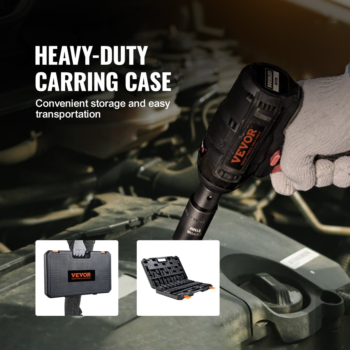 1/2" Drive Deep Impact Socket Set, 34st Socket Set Metriskt (8-36mm) 6 Point Cr-MO legerat stål för bilreparation, robust konstruktion, inkluderar kraftig förvaringsväska