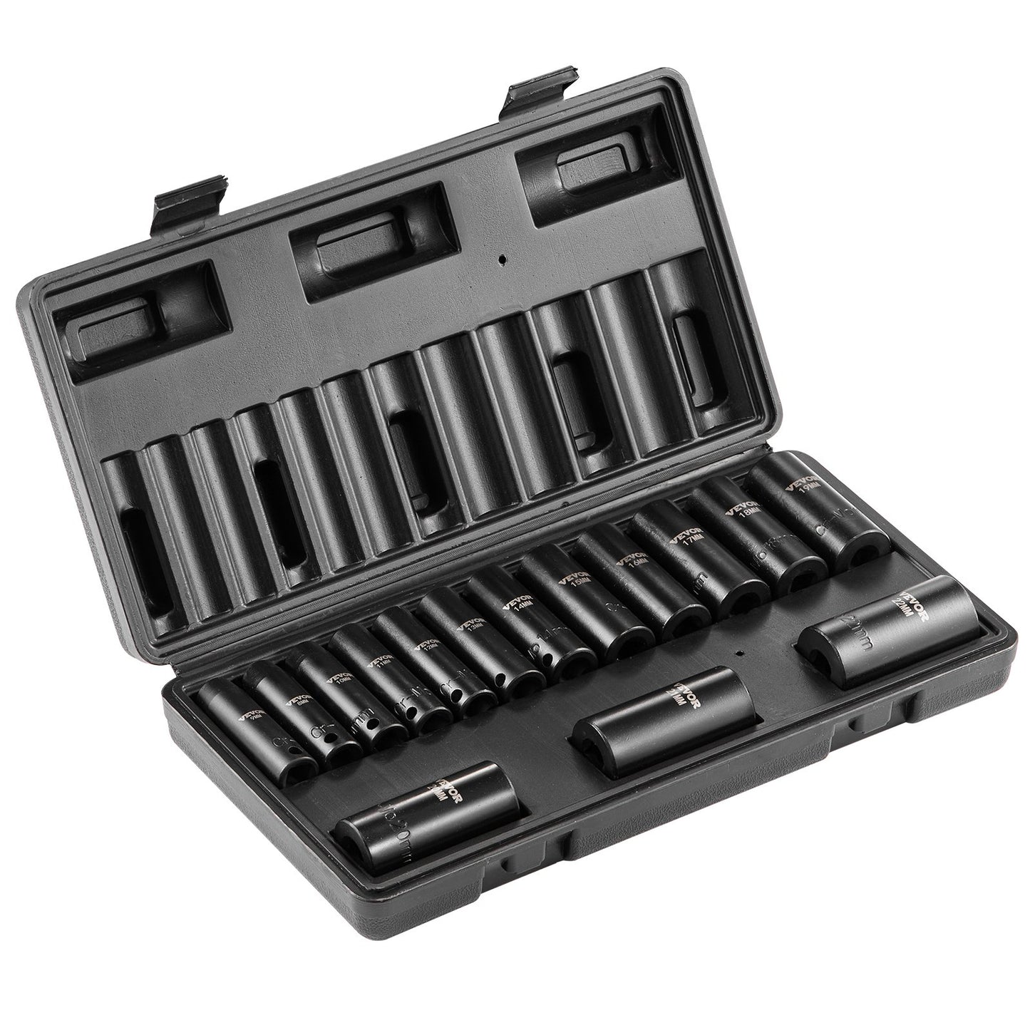 Schlagschrauber-Set, 15-teilig, 6-Punkt-Bits, 3/8-Zoll-Antrieb, Ratschen-Werkzeugkoffer