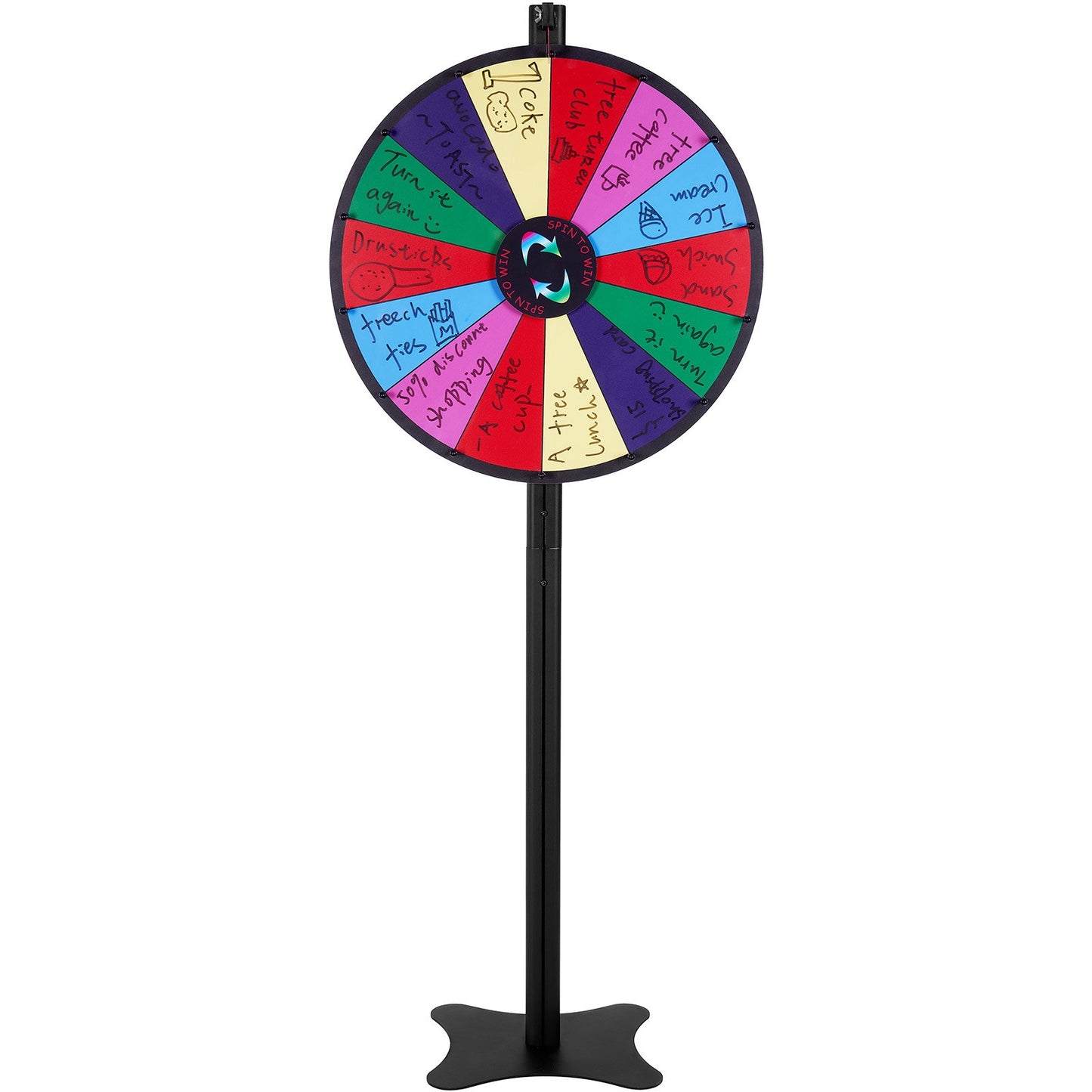 24-tums snurrande prishjul, 14 spelautomater, rouletthjul med torr radering och 2 markörer, bordsskiva eller golvstående Vinn Fortune Spin-spel i Party Pub Trade Show Carnival