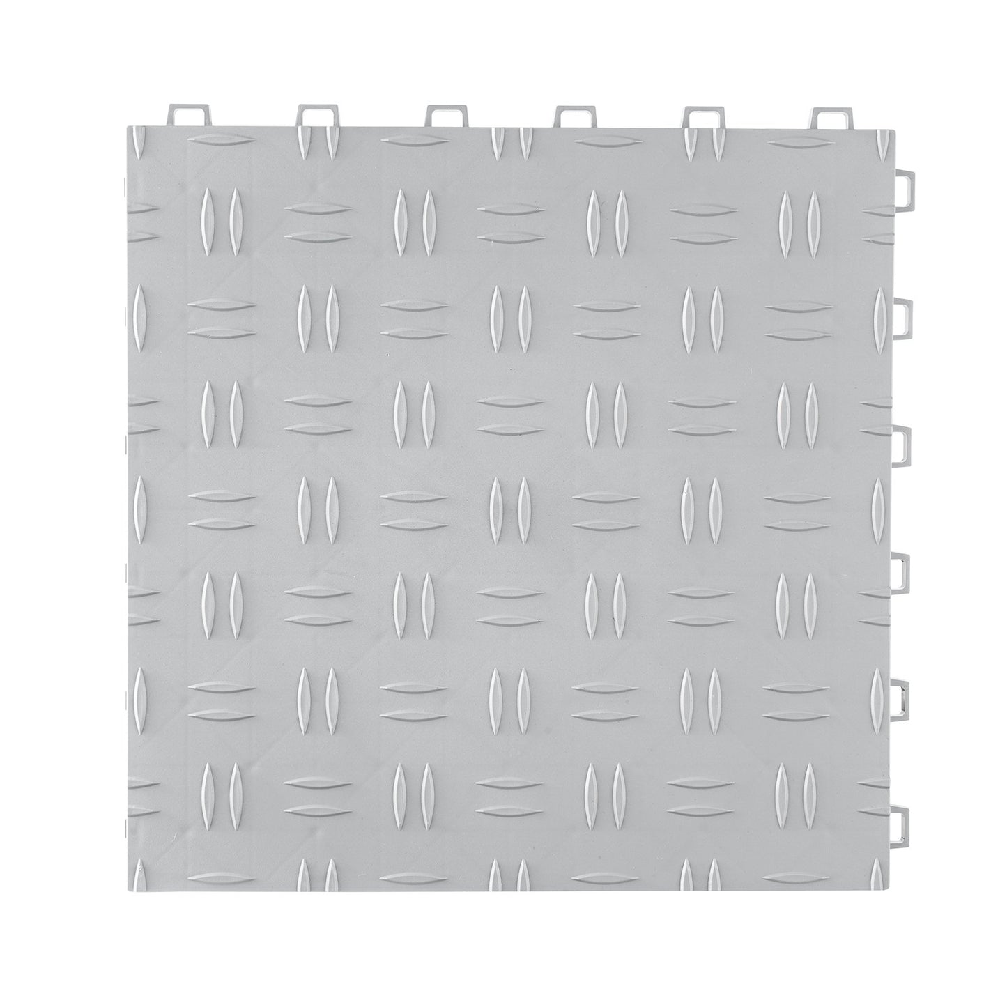 Garageplattor sammankopplade, 12 x 12 x 0,53 tum 25-pack garagegolvplattor, halkfria dubbelsidiga texturer för garagegolv, för garage, källare, reparationsverkstäder, silver