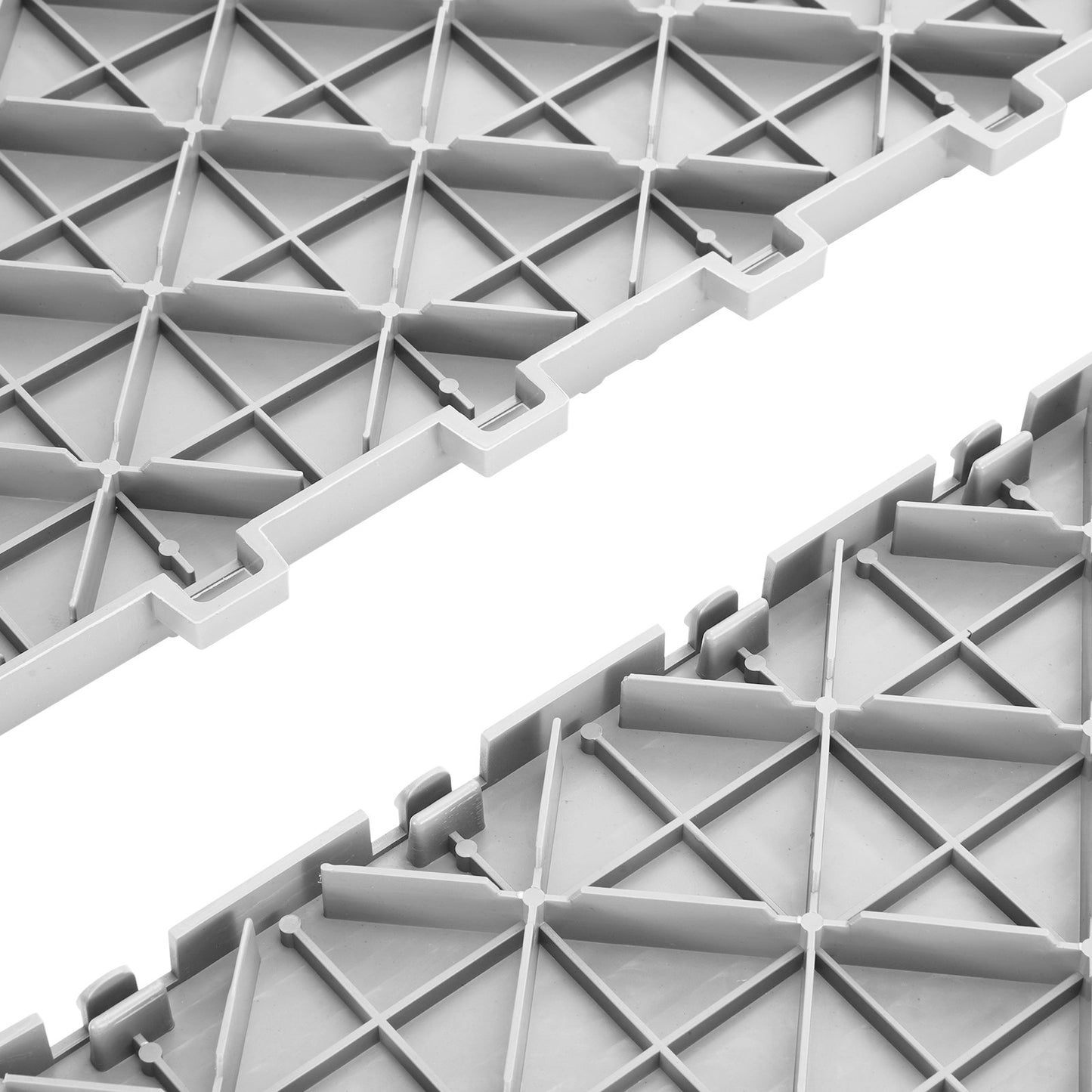 Ineinander greifende Garagenfliesen, 12 x 12 x 0,53 Zoll, 50er-Packung Garagenbodenfliesen, rutschfeste doppelseitige Struktur-Garagenbodenfliesen, für Garagen, Keller, Reparaturwerkstätten, Silber
