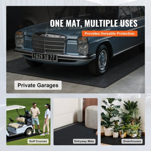 Vattentät garagegolvmatta för under bil, halkfri 2 x 2,6 M kompakt storlek Heavy Duty inneslutningsmatta, Skyddar garagegolv från vatten, lera och olja, för garage, växthus, entré | EU