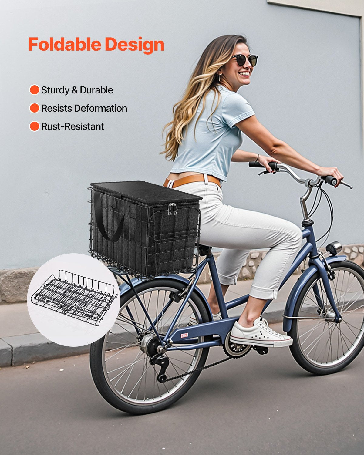 Bakre cykelkorg Vikbar cykelkorg Cargo Net Liner Vattentätt överdrag