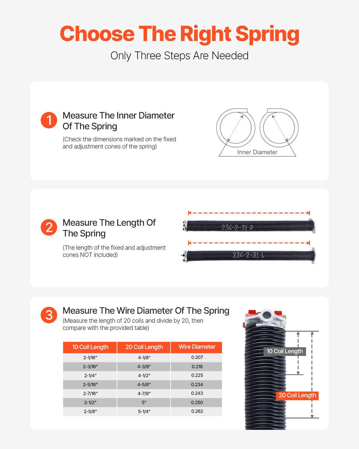 Garage door torsion springs pair 0.234 x 2 x 31 inch with winding rods
