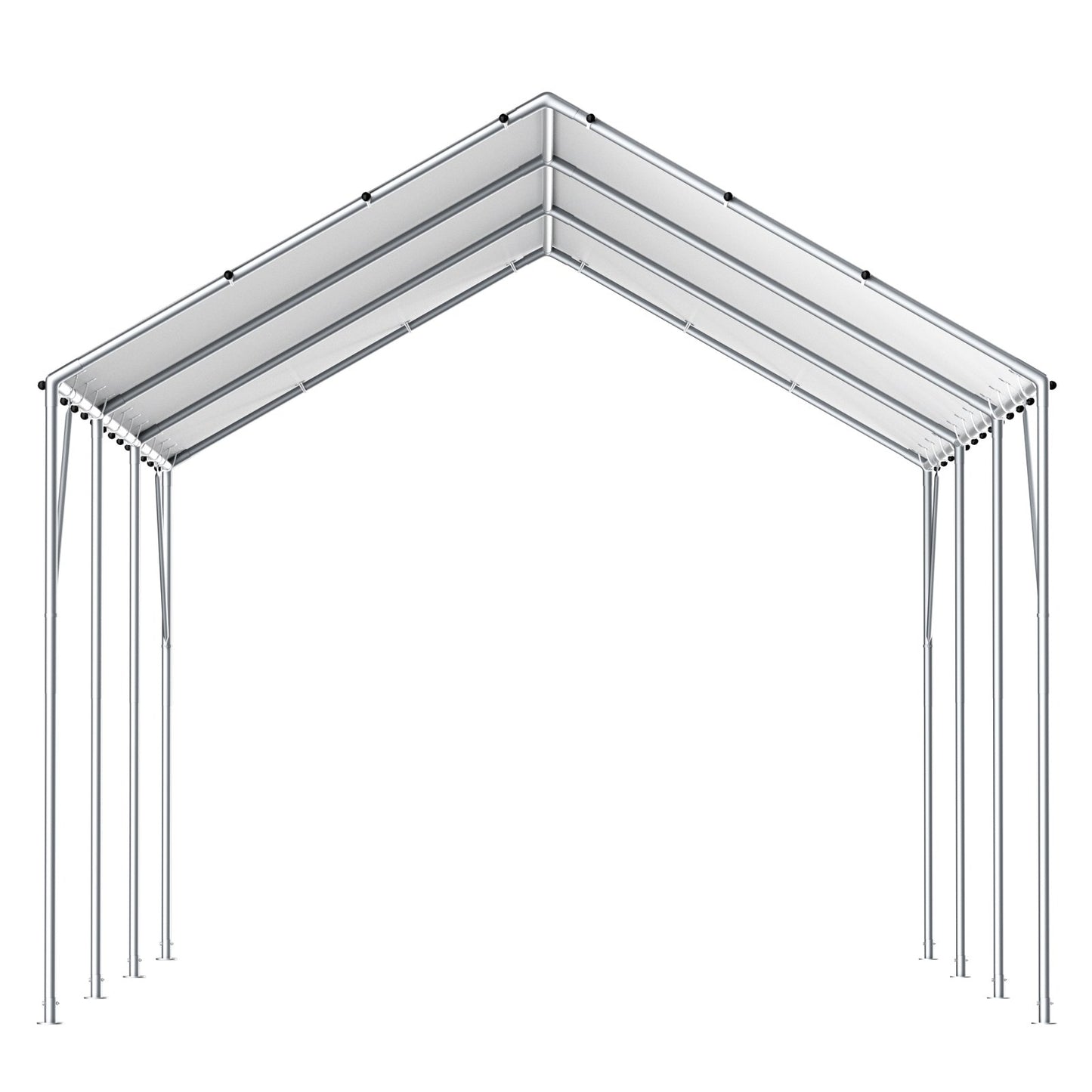 10 x 20 ft Carport Ersättningsskydd, Garage Top Tält Skydd Tarp Kraftig vattentät & UV-skyddad, Enkel installation med 40 Ball Bungeess (endast Top Cover, Ram ingår ej), Vit