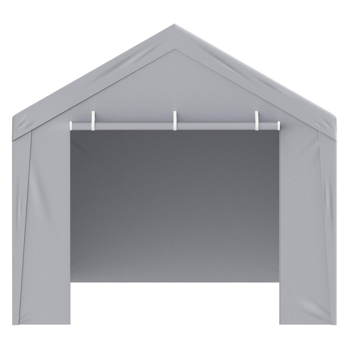 Carport Byte av kapell överdrag + sidovägg 6000 x 3000 mm, garagetält skydd presenning Kraftig vattentät & UV-skyddad, enkel installation med bollbyxor, vit (ram ingår ej)