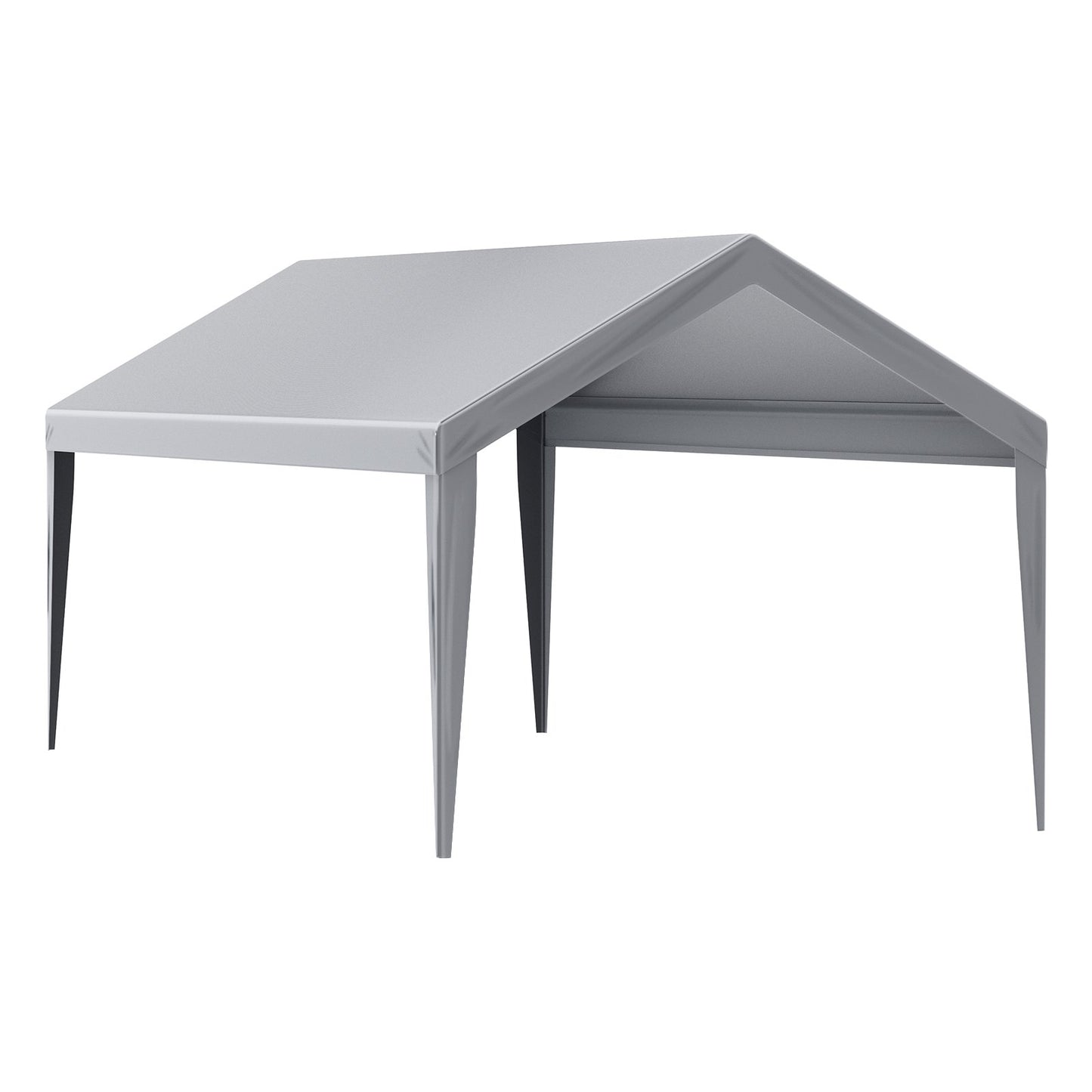 Carport Replacement Canopy Cover 6100 x 3040 mm Garage Top Tent Shelter Tarp Heavy Duty Waterproof & UV Protected, Easy Installation with Ball Pants, Grey (Top Cover Only, Frame Not Included)