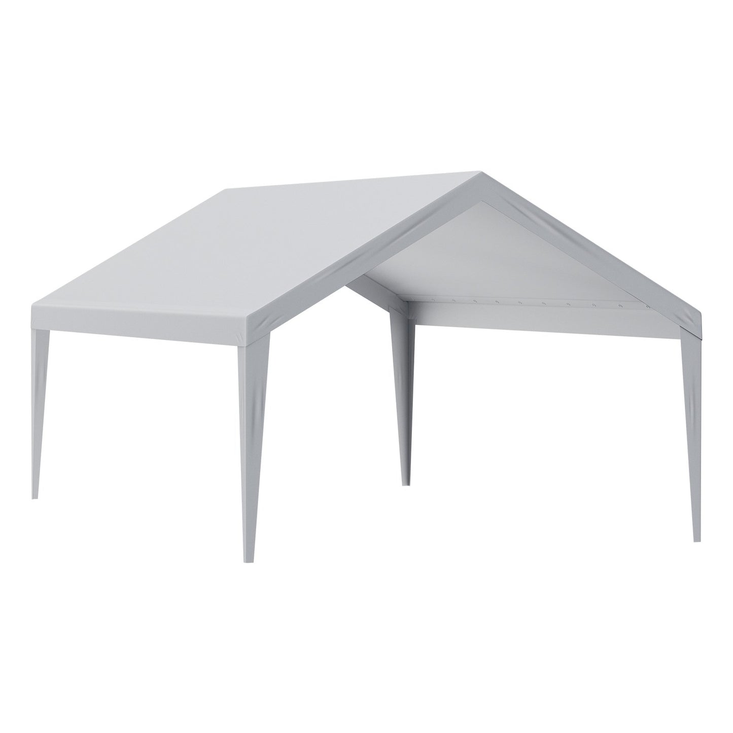 Carport-Ersatzüberdachung, 3,9 x 6,1 m, Garagendachzelt, strapazierfähig, wasserdicht und UV-geschützt, einfache Installation mit Kugelspanngurten, grau (nur obere Abdeckung, Rahmen nicht im Lieferumfang enthalten)