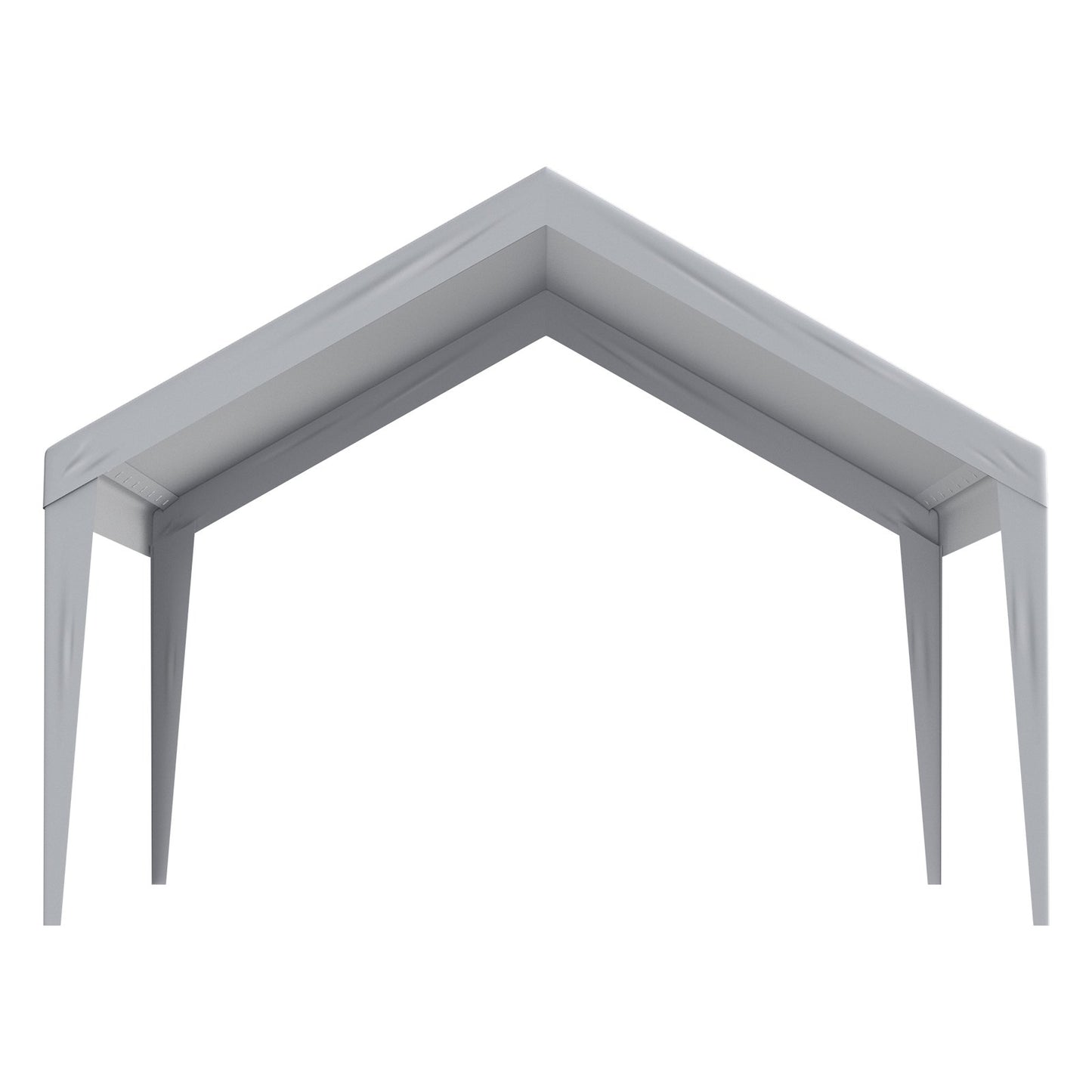 Carport-Ersatzüberdachung, 3,9 x 6,1 m, Garagendachzelt, strapazierfähig, wasserdicht und UV-geschützt, einfache Installation mit Kugelspanngurten, grau (nur obere Abdeckung, Rahmen nicht im Lieferumfang enthalten)