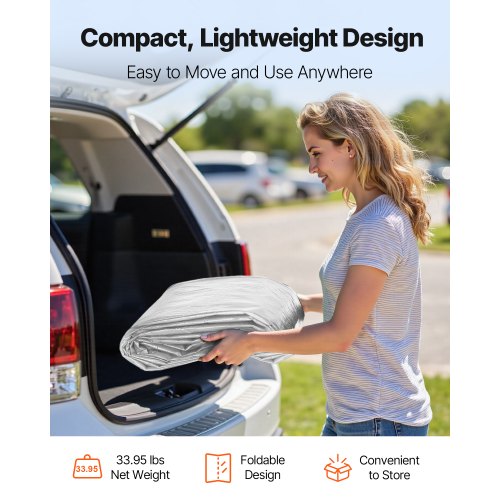 Carport-reservtak, 6 x 4 m dricksskyddad garagepresenning med sidoväggar, UV-resistent och vattentät, kraftig bilskyddspresenning med bollvagnar, grå, ram ingår ej | EU