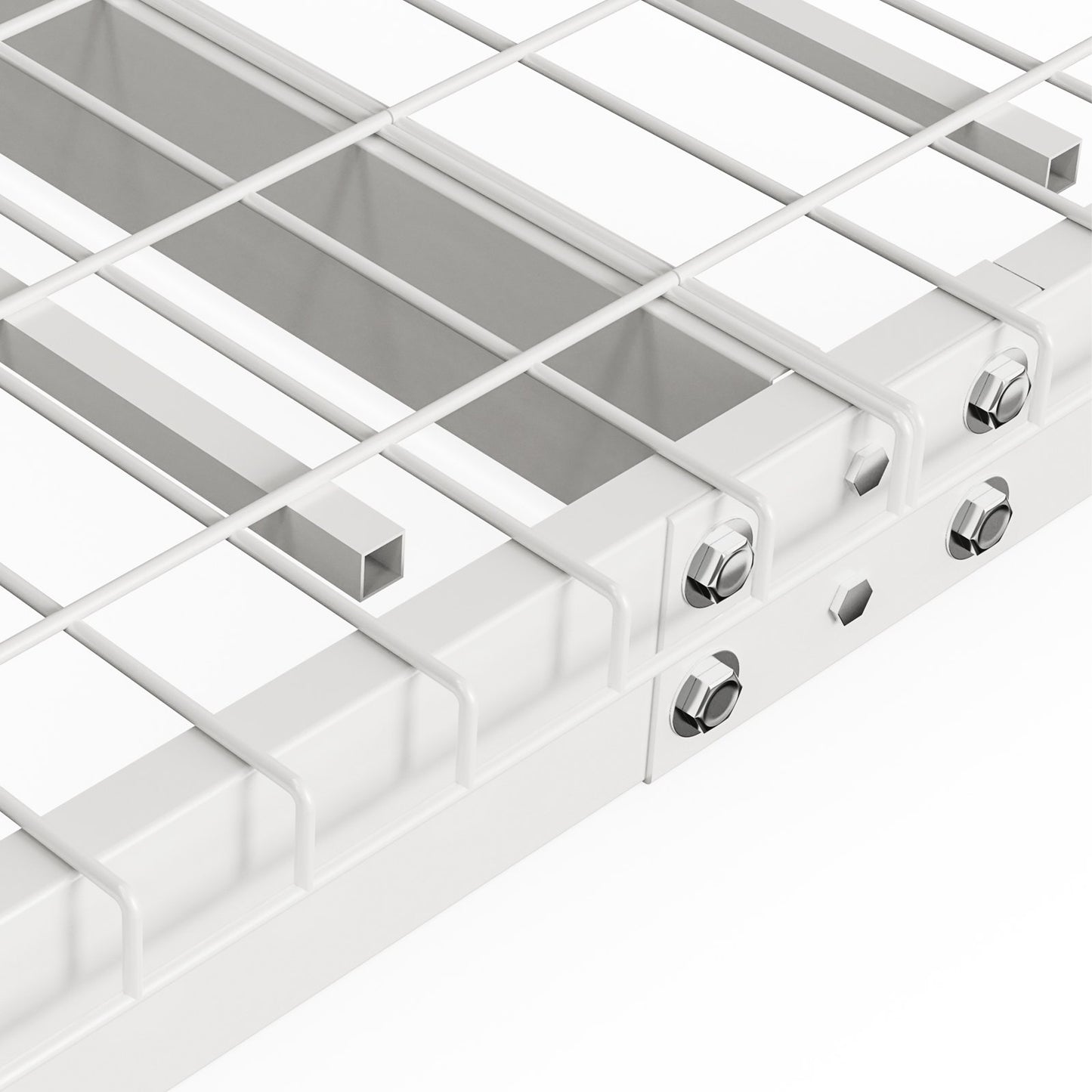 Überkopf-Garagenregal, 48 x 96 Zoll Decken-Lagerregal für die Garage, robuste, verstellbare Regale aus kaltgewalztem Stahl für die Garagenlagerung, Organisation, Tragkraft 600 lbs, 22''-40'', weiß