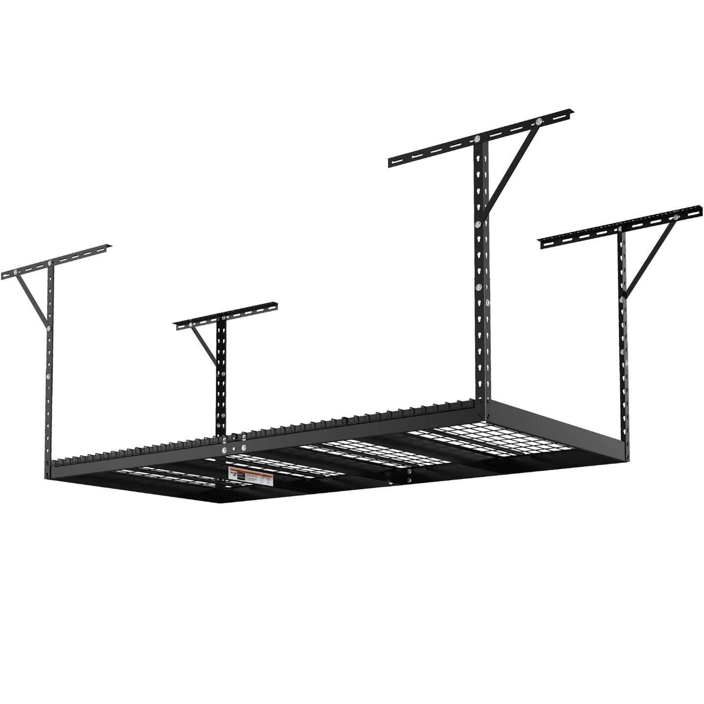 Överliggande garageförvaringsställ, 48x96 tums takförvaringsställ för garage, kraftiga justerbara kallvalsade stålställ för garageförvaring, organisation, 600 lbs lastkapacitet, 22''-40", svart