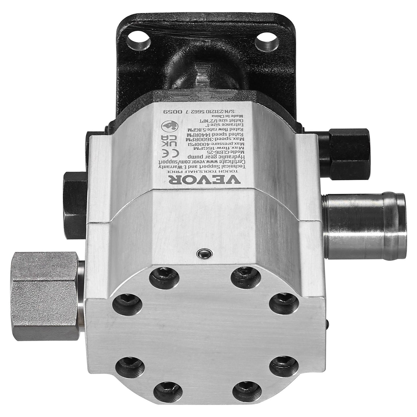 Hydraulisk vedklyvningspump, 16GPM, 2-stegs 4000PSI vedklyvpump, 1'' Inlopp 1/2'' NPT-utlopp 3600 rpm Hydraulisk växelpump i aluminium, för små motormontering vedklyvare Snöplog