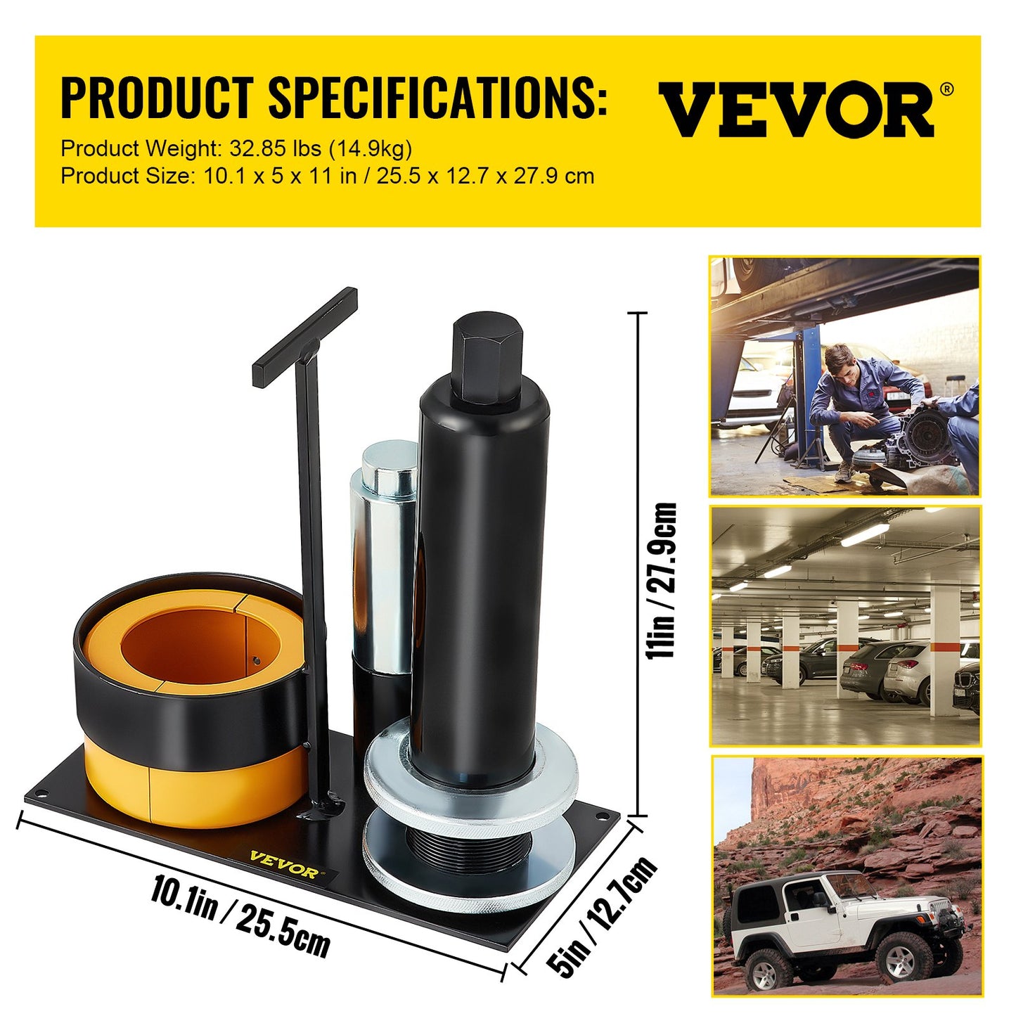 Carrier & Pinion Bearing Puller, Compatible with Dana 30, 40, 60, 70, Ford 9\" Ball Bearing, Pinion Puller Tool with 2 Clamshells, 45# Steel Clamshell Carrier Bearing Puller for Car Repair