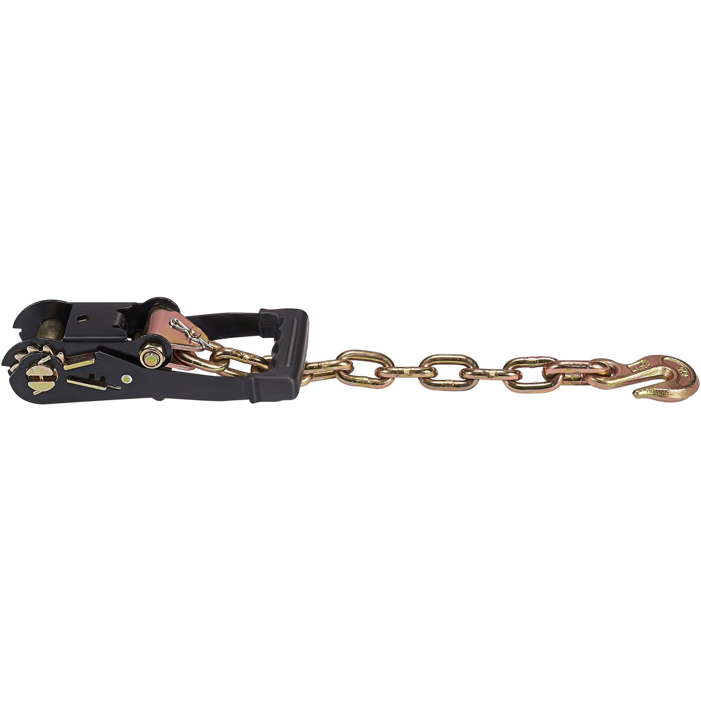 Auto-Spanngurt mit Kettenankern, Lasso-Stil, 2 x 120 Zoll Reifengurt, 5865 Pfund Arbeitslast, 11023 Pfund Bruchfestigkeit, mit Hochleistungsverschlüssen für Auto, ATV, SUV, UTV, LKW, 4er-Pack
