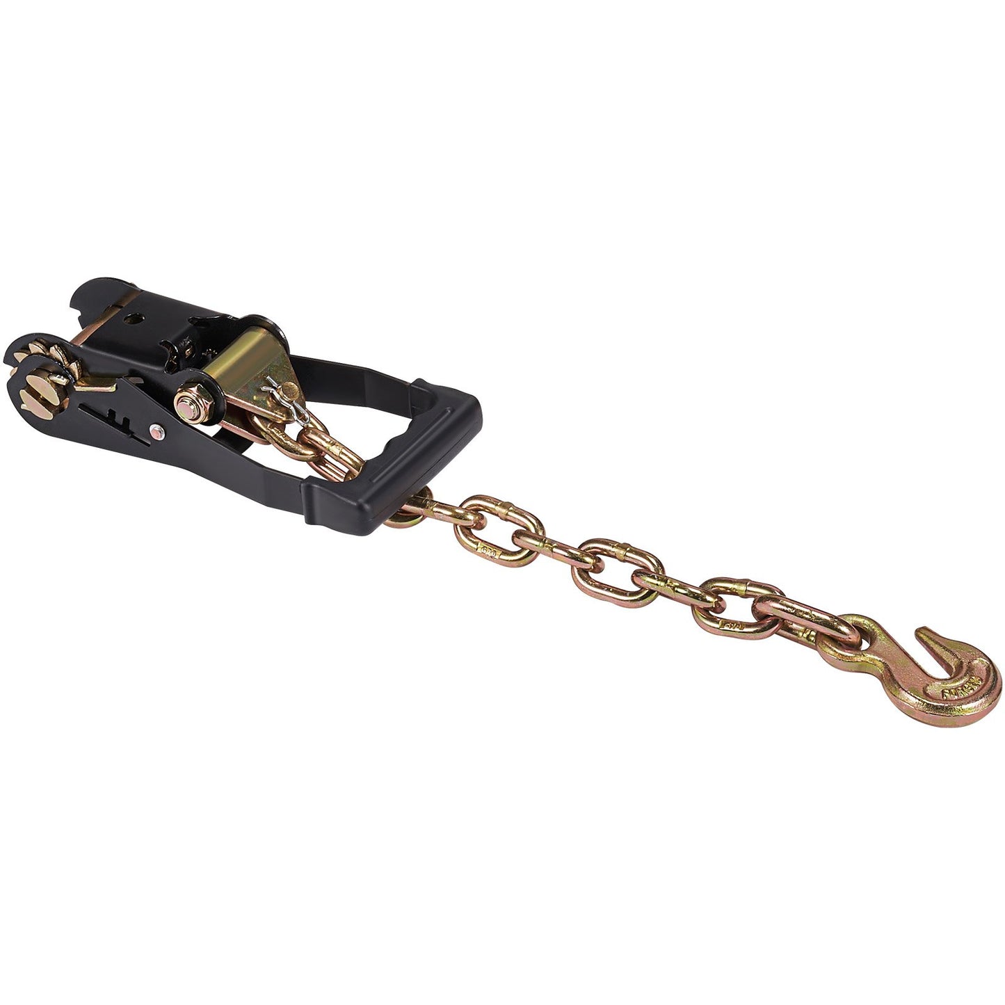 Auto-Spanngurt mit Kettenankern, Lasso-Stil, 2 x 120 Zoll Reifengurt, 5865 Pfund Arbeitslast, 11023 Pfund Bruchfestigkeit, mit Hochleistungsverschlüssen für Auto, ATV, SUV, UTV, LKW, 4er-Pack
