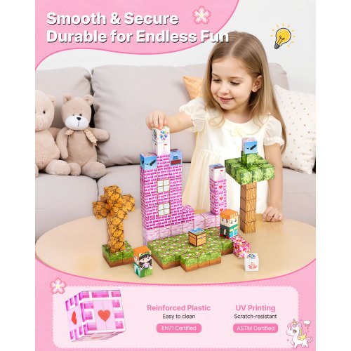 Magnetiska Block 100 ST Prinsessslott Set STEM Montessori Sensoriska Leksaker | EU