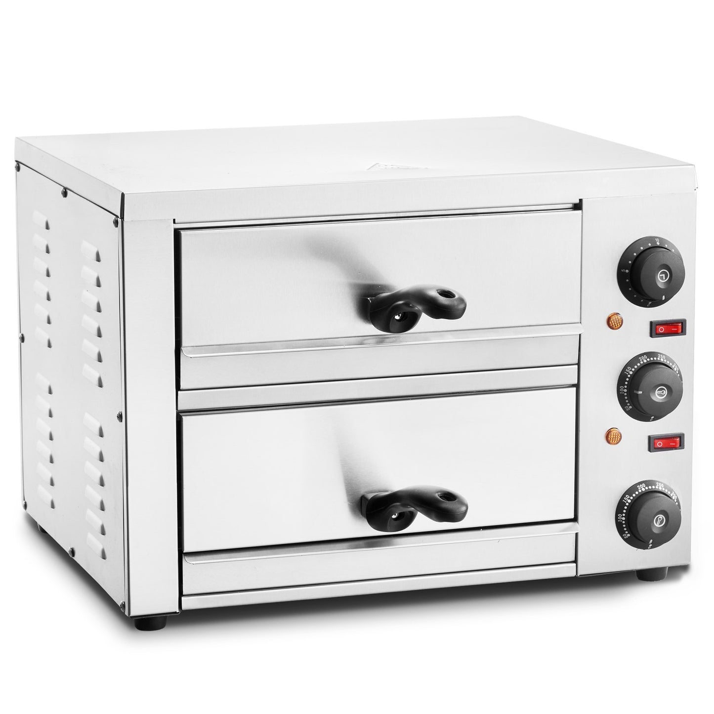 Elektrisk bänkskiva pizzaugn 12" Justerbar temperatur 0-120min timer
