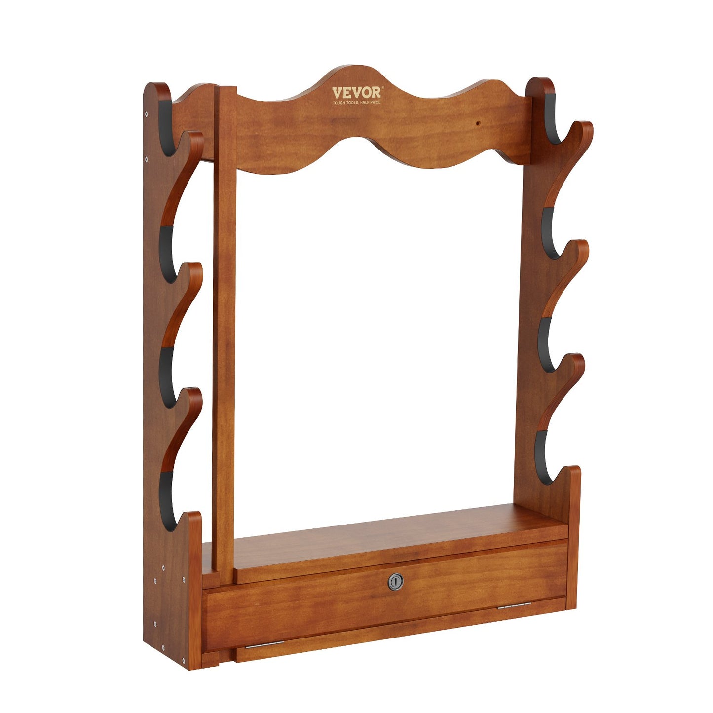 Gun Rack 4-Tier Wood Gun Rack Wall Mounted Gun Display Rack Holds 4 Rifles